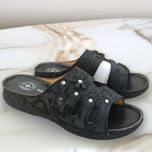 دمپایی طبی زنانه چرم رویه پتینه سبک زیبا بادوام