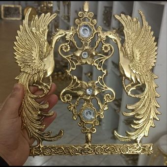 جا کلیدی برنزی مدل طاووس پرکار نگین دار