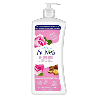 لوسیون بدن آبرسان عصاره رز و آرگان سینت ایوز (St. Ives Smoothing Rose and Argan Oil Body Lotion)