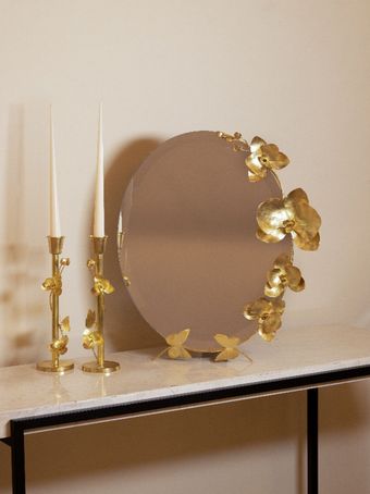 آینه شمعدان بیضی ارکیده