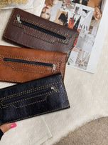 کیف پول  و موبایل چرم دست دوز  سه لت رو زیپ سوگو کد Up25