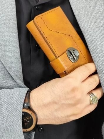 کیف پول و موبایل چرم سوگو سه لت قفل دار کد 423 دوخت ظریف دست دوز