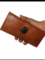 کیف پول و تلفن همراه  چرم سوگو سه لت قفل دار کد 423 دوخت ظریف دست دوز