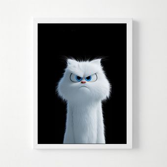 تابلو گربه سفید خاص کد 104