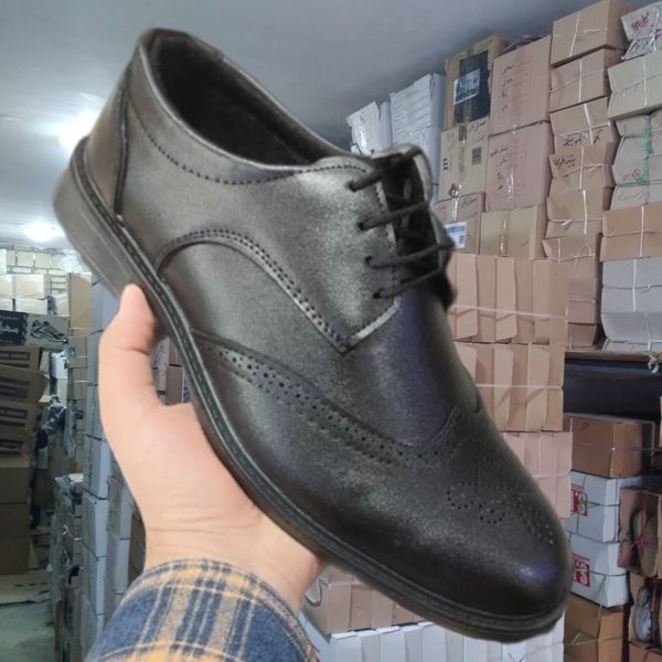 کفش چرم مردانه چرم مجلسی مدل هشترک