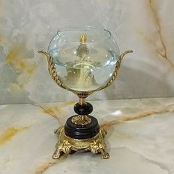 تنگ ماهی برنزی مدل برگی با سنگ مشکی