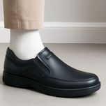 کفش مردانه چرم بیاله مدل پیک دوردوخت، اشترابل دوزی، طبی و سبک