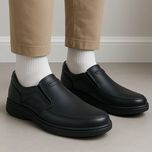 کفش مردانه چرم بیاله مدل پیک دوردوخت، اشترابل دوزی، طبی و سبک