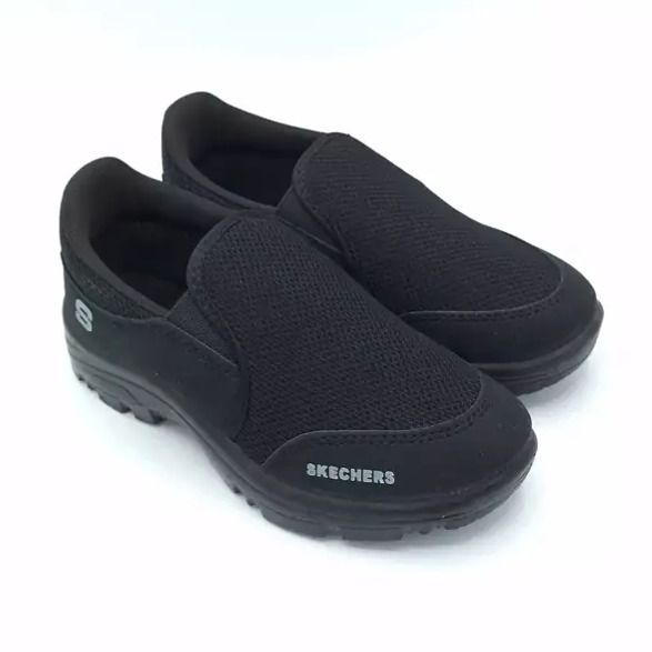 کفش کتانی اسکیچرز کد 311 رنگ طوسی تیره رویه کتان و راشل قالب استاندارد زیره پیو تزریق بسیار سبک