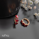 گوشواره قلبی نگین رنگی ژوپینگ 012002