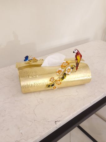 جادستمالی برنجی | مدل  نغمه زرین طوطی