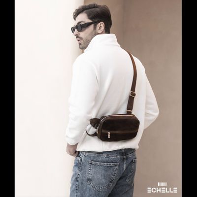 کراس بادی چرم طبیعی مردانه مدل Rivano