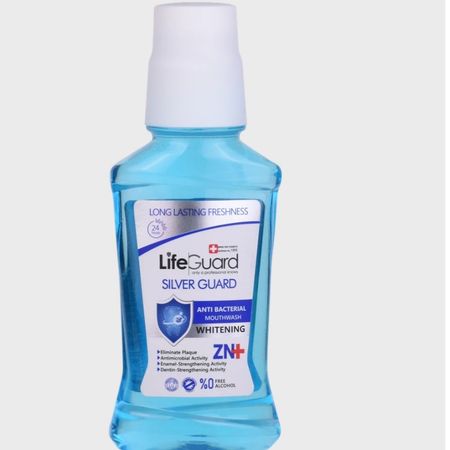 دهانشویه بزرگسال سفیدکننده (Silver Guard) برند لایف گارد با حجم 270 میلی لیتر