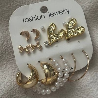 پک گوشواره 9 تایی مدل قلب پاپیون