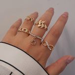 پک انگشتر پنج تایی مدل همیشگی نگین دار