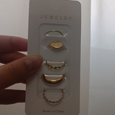 پک انگشتر پنج تایی مدل مینیمال طلایی