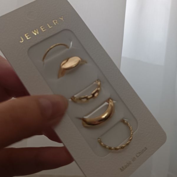 پک انگشتر پنج تایی مدل مینیمال طلایی