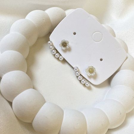 گوشواره مدل گل لاین مروارید