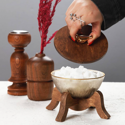 قندان 17144 چوب و بلور