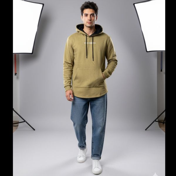 هودی D&G کلاه دار داخل خز زیتونی