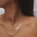 گردنبند دو لاین مدل ماری طنابی رنگ ثابت