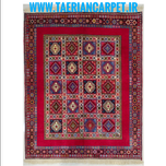 فرش دستباف سایز قالیچه خشتی (تمام پشم یلمه زمینه دور خلوت لاکی)