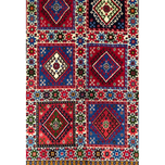 فرش دستباف سایز قالیچه خشتی (تمام پشم یلمه زمینه دور خلوت لاکی)