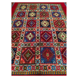 فرش دستباف سایز قالیچه خشتی (تمام پشم یلمه زمینه دور خلوت لاکی)