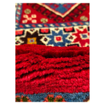 فرش دستباف سایز قالیچه خشتی (تمام پشم یلمه زمینه دور خلوت لاکی)