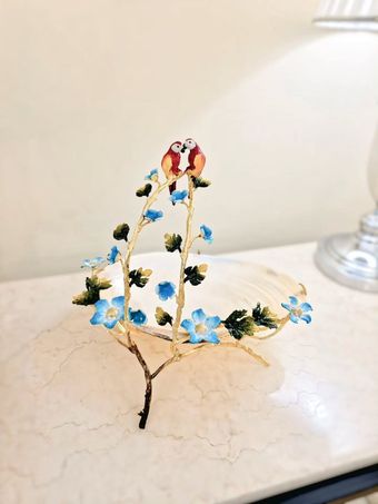 صدف بزرگ عقربی دو طوطی برنجی| مدل 1