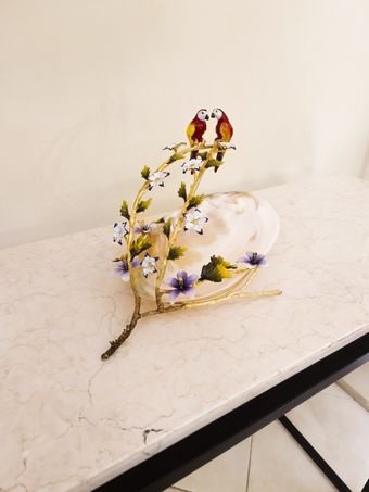 صدف عقربی بزرگ دو طوطی برنجی | مدل 3