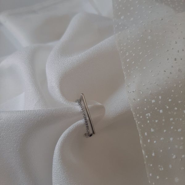 انگشتر مینیمال دو لاین مربع نگین دار سیلور