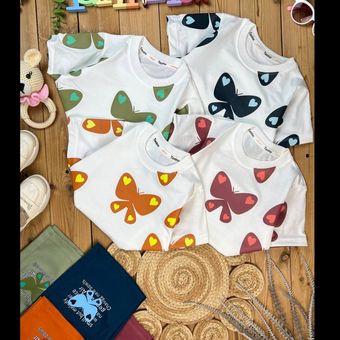 تیشرت شلوارک دخترانه طرح پروانه