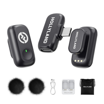 میکروفون یقه ای بی سیم هالی لند مدل  HOLLYLAND LARK A1 Mini Duo Type C