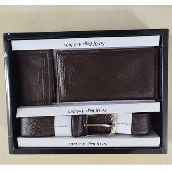 ست کادویی جعبه دار کیف پول جاکارتی کمربند با کیفیت
