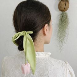اسکرانچی گل لاله برگ ساتن