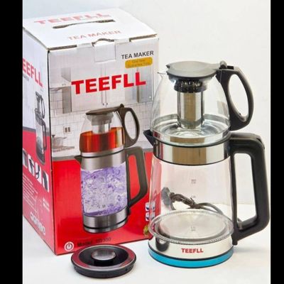 چای ساز تفال با قوری شیشه ای