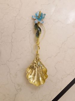 قاشق آجیل میناکاری برنجی | مدل مگنولیا