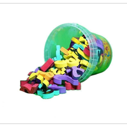 حروف الفبا و اعداد فارسی فومی آهنربایی مغناطیسی 120 قطعه سطلی مدل الکا 7077 OLKA TOYS