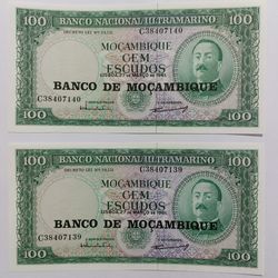اسکناس 100 اسکودو (خارجی)- جفت- بانکی - کشور موزامبیک