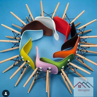 صندلی فایبرگلاس پایه چوبی