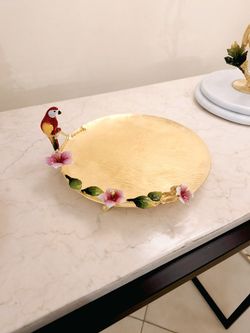 شیرینی خوری 20 سانت برنجی طوطی | مدل 2