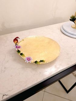 شیرینی خوری 20 سانت برنجی طوطی| مدل 1