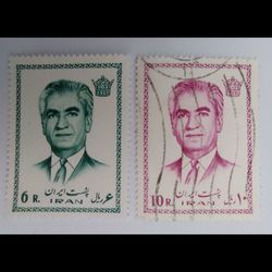 2عدد تمبر ایران- سری 13 پستی محمد رضا شاه- مهر خورده، بدون چسب- دوره پهلوی