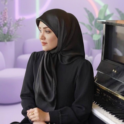 روسری مشکی ساتن