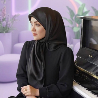 روسری مشکی ساتن