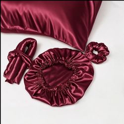 پک چهار عددی روبالشتی کلاه خواب کرلی و اسکرانچی ساتن ال ایکس