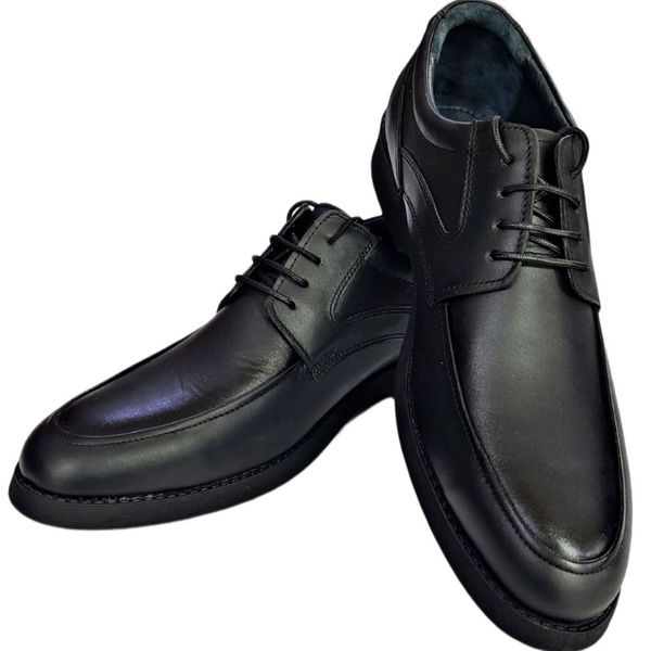 کفش چرم مجلسی بندی مردانه مدل ساعتی