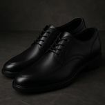 کفش چرم مجلسی بندی مردانه مدل ساعتی