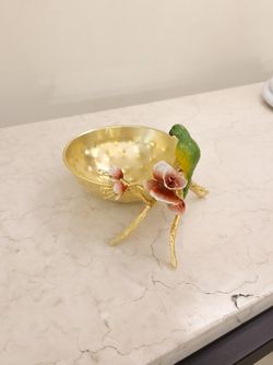 پیاله برنجی طوطی ارکیده مدل 2